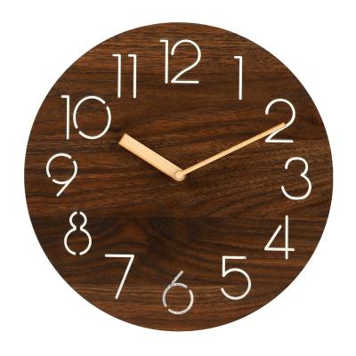 China Simple Design Rustic Retro Antique Decoration Wooden Wall Clock Contemporary European MDF Home Gift for sale