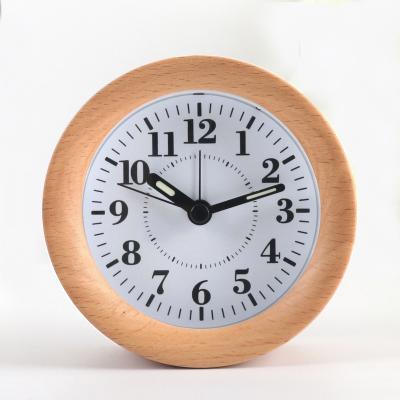 China Contemporary Office Decor Around Alarm Clock Brightness Temperature Wood Digital Led Table Electronic Wooden Led Clock for sale