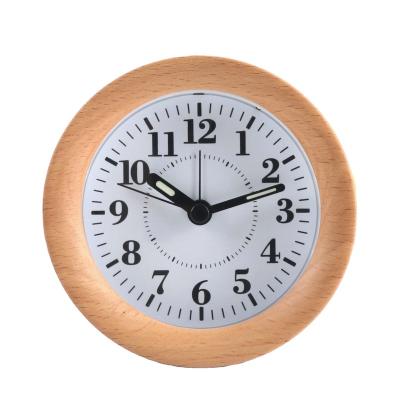 China Contemporary Office Decor Around Digital Wooden Alarm Clock Table Electronic Wooden Clock for sale