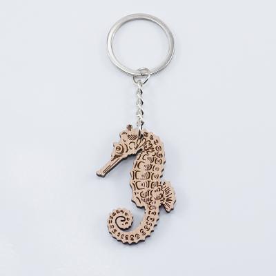 China Promotion Gift New Designs Wooden Key Chains White Wooden Ring Chain Pendant Light Lamp Beads Christmas Makers Key Chain For Engraving for sale