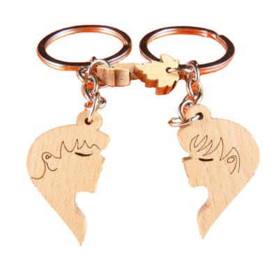 China High Quality Wooden Wooden Blank Ring Chain Pendant Light Lamp Key Chains Promotion Gift Beads Key Ring Manufacturers Key Chain For Engraving for sale