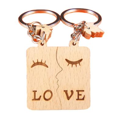 China Cheap Wooden Christmas Ring Chain Pendant Light Lamp Blank Promotion Gift Key Chains Bead Key Ring Manufacturers Key Chain For Engraving for sale