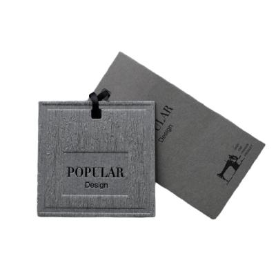 China Customized Design Viable Luxury Apparel Paper With Black String Gold Foil Logo Paper Hang Tag Name for sale