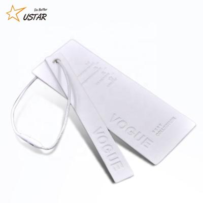 China Factory Direct Viable White Card Paper Cardboard Customized Emboss Logo Hang Tags Clothing Brand Tags for sale