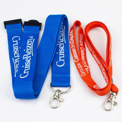 China Professional Gold Supplier Rounded Sublimation Printed Bamboo Lanyard Quick Release Customized Polyester Lanyard Double Bulldog Clip for sale