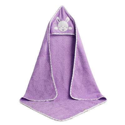 China Viable Animal Face Embroidered Plain Hooded Poncho Beach Towel Kids Hooded Baby Towel for sale