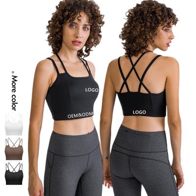 China Xsunwing breathable wholesale nude yoga bra tops sports wear high impact fitness apparel activewear gym clorets shockproof running crop top for sale