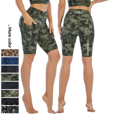 China Xsunwing Breathable 2021 Women's Shorts With Pattern High Quality Quick Dry Tie Dye Print Fitness Yoga Booty Shorts For Women for sale