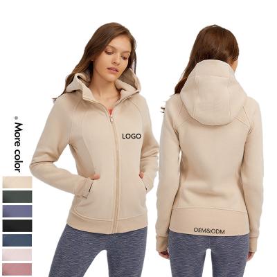 China Xsunwing Breathable Custom Made Custom Fitness Tops Jackets Coat Sports Use Outwear Women Jackets With Thick Full Zipper Up Face Hoodie Sweater for sale