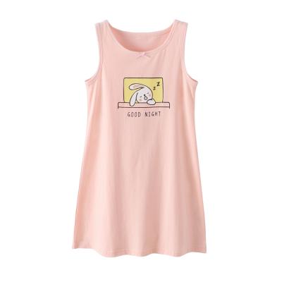 China Hot Sales Girls Nightgown Skirt Summer Washable For Sleeping Children Animal Nightgown Children Dress Sleeveless Cartoon Vest for sale