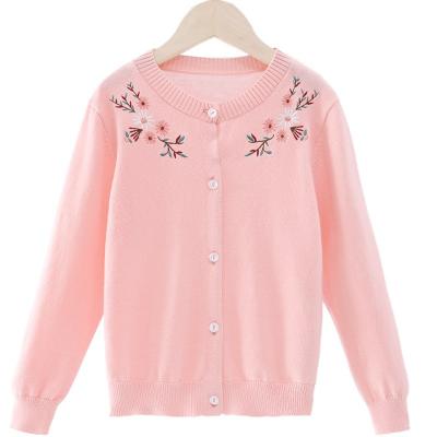 China Anti-wrinkle 66117 2020 Autumn Baby Girl Sweater Soft Knitting Embroidered Cute Embroidered Pink Sweater for sale