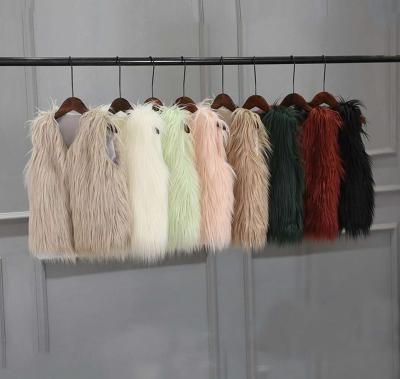 China Autumn Winter Faux Fur Fox Fur Vest Girl Water Hair Children's Top Down Coat Clothing Western Style Vest Breathable Vest Coat for sale