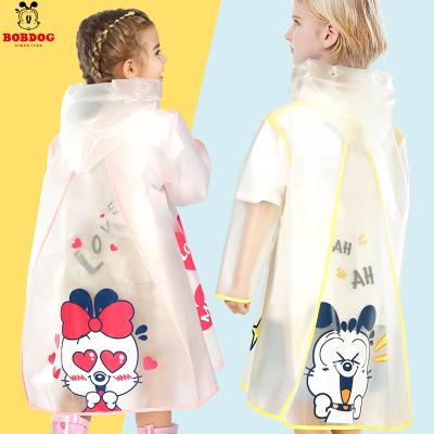 China High Quality TPU Bobdog Raincoat For Children Lightweight Breathable Soft TPU One-Piece Raincoat For Children Kids Lovely Raincoat for sale