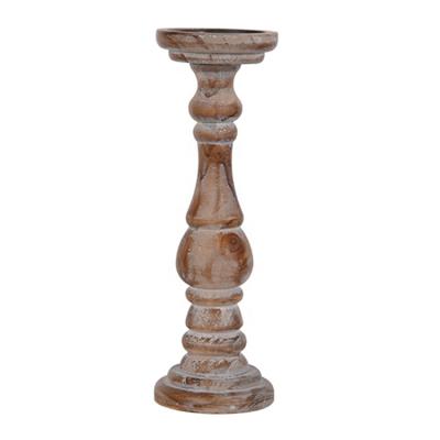 China Mayco New Vintage Home Decoration Rustic Shabby Chic Wooden Candle Holder Fast Shipping for sale