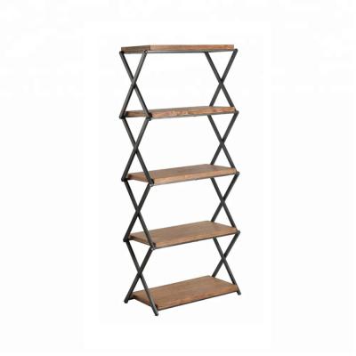 China 5 Tier Foldable Industrial Wooden Shelf Mayco Library Furniture Antique Book Shelves for sale