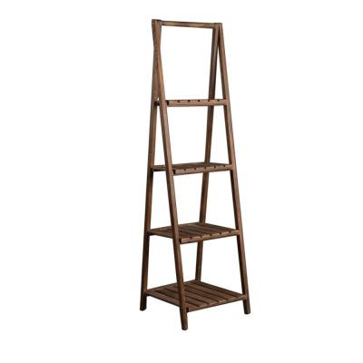 China Mayco Foldable Antique Shelf Ladder Solid Wood Leaning Shelf for sale