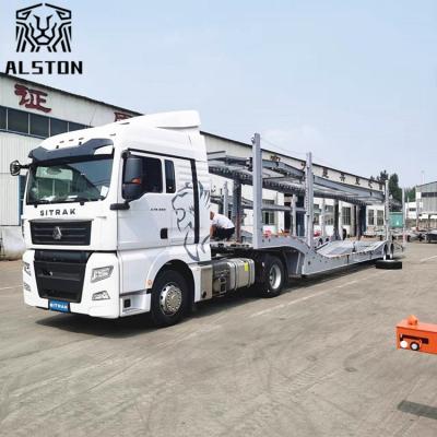 中国 6 Position Car Transport Semi Trailer, 8 Position Cage Car Carrier For Export 販売のため