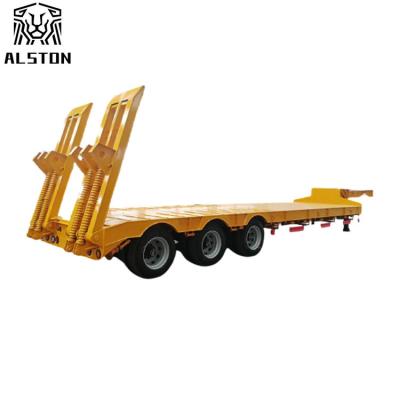 Chine 3 Axle Lowbed Semi Trailer, 60 tonnes 80 Ton Lowboy Trailer à vendre