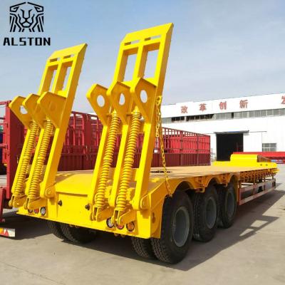 China Tonelada 60 Ton Low Bed Trailer del árbol 50 de Transport 3 del excavador en venta