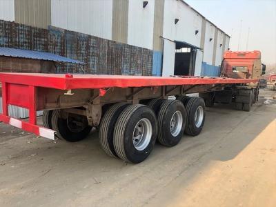 Cina 60 Ton Used Flatbed Semi Trailer, 40ft 3 Axle Flatbed Semi Trailer in vendita