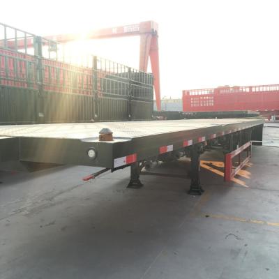 China 40 Ton Used Flatbed Semi Trailer für die 40 Fuß-Versandverpackung zu verkaufen