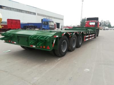 Chine 60T 100T 3 Axle Lowbed Semi Trailer, remorque extensible hydraulique de commode à vendre