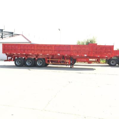 China 3 Axle 40cbm Side Dump Semi Trailer , Side Tipper Semi Trailer for sale