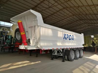 China 25cbm Hydraulic Rear Dump Trailers , U Shape 3 Axle End Dump Trailer for sale