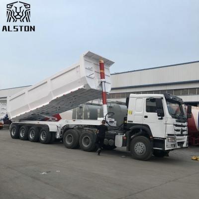 Cina Tipo del cilindro idraulico 50T 4 Axle End Dump Trailers U in vendita