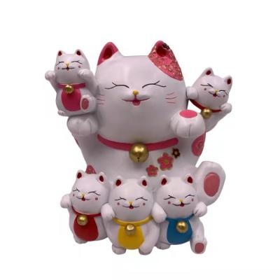 China 2022 bank high quality custom lucky cat lucky cat money resin Japan promotion business gifts logo piggy bank for sale