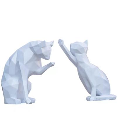 China 2022 Europe New Arrivals Wholesale Fiberglass Cat Mannequin Park Decoration For Store Decoration for sale