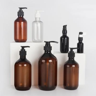 China BEAUTY PACKAGING 300ml 500ml Custom Amber Plastic Shampoo Bottle Plastic for sale