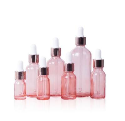 China Pink Personal Care Essential Oil Bottles Glass Bottle For Essential Oil 30ml Essential Oil Bottle With Dropper for sale