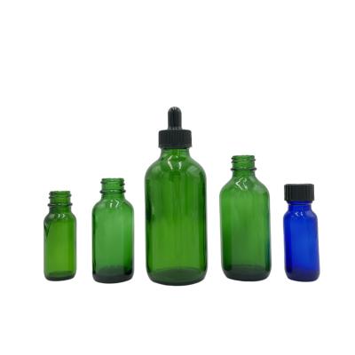 China Personal Care Wholesale Free Samples , Glass Cosmetic Green Dropper Essential Oil Bottles for sale