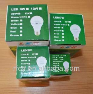 China Disposable Cheap Color Box For LED Light Bulbs for sale