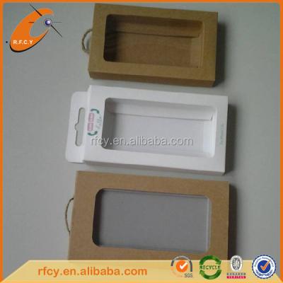 China Recyclable iphone 5 case packaging box. Custom kraft paper phone case box with PVC for iphone/iphone6/iphone4 plus. for sale