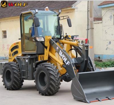 China New Building Material Stores China Made Export Wolf ZL 18 Mini Wheel Loader With Compact 4 in 1 bucket and other attachments for sale