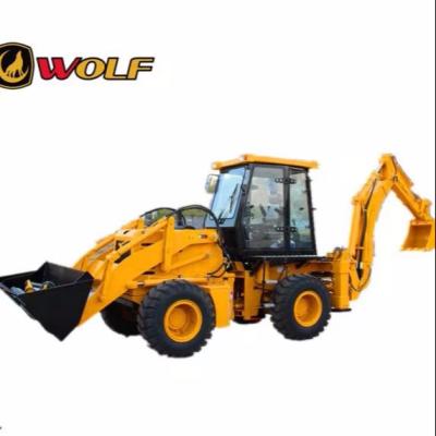 China New 2.5t 4WD Earthmoving Wolf Tractor Holland Backhoe Loader with Front End Loader and Backhoe for sale