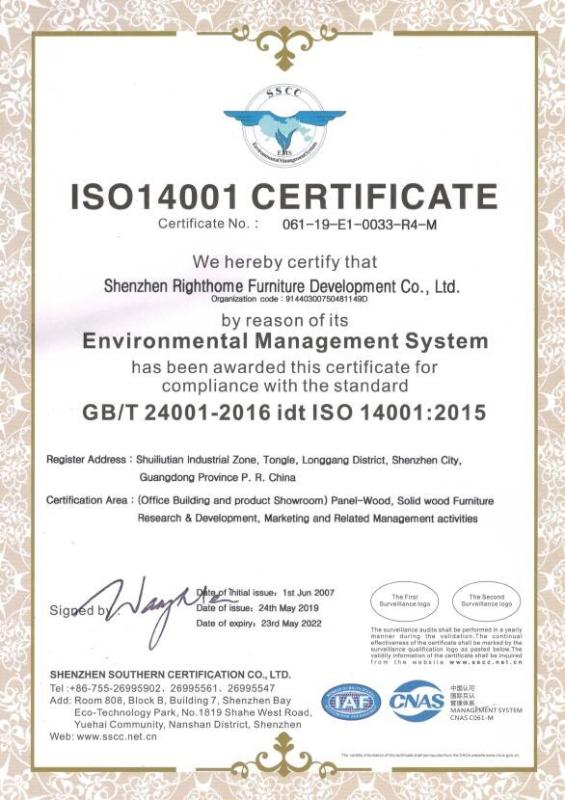 IS014001 Environmental management system - RH Furnishing Group