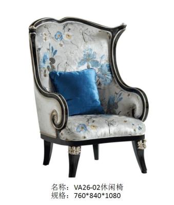 China Villa house luxury furniture of Leisure sofa chairs in Fabric upholstered by Glossy painting Beech wood frame for sale