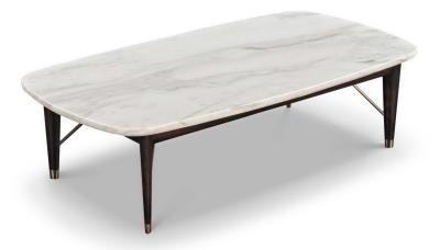 China Long table for Cocktail lounge coffee table by marble stone top with Oak solid wood and Stainless steel legs for sale