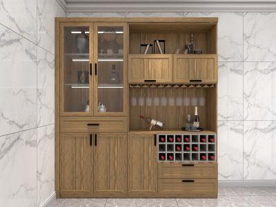 China Home Bar Cabinet With Wine Storage Cabinets In Melamine Board With Acrylic Shelves And Wine Glass Rack for sale