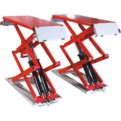 China Full Rise On The Ground Double Scissor Release Drive Pneumatic Scissor Car Lift 3000kg for sale