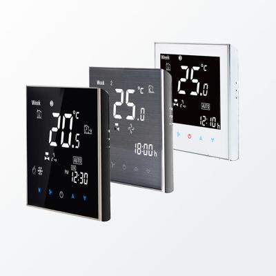 China Modern Touch Screen 4 Pipe Four Pipes Digital Room Thermostat For Fan Coil Unit for sale