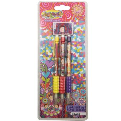 China Promotion Kids\Business\School\Office 3pcs Cartoon Propelling Mechanical Pencils With Eraser In Clamshell Packing for sale