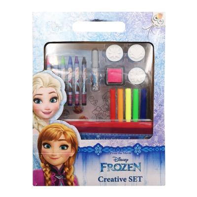 China Office Stationery Promotion Kids Cartoon Paint Marker Stamp Pencil Drawing Set Carry On Back To School Stationery Set For Kids for sale