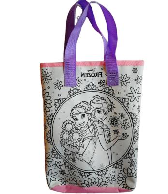 China ENGLAND STYLE fashion handbag children cute drawing cartoon diy drawing carry bag for sale