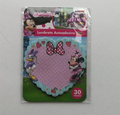 China Mini Kids Mini Heart Shape 30pcs Promotion Gift Cheap Custom Shape Cartoon Full Color Printing Notepad for sale