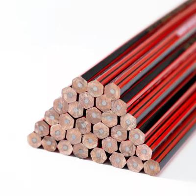 China office & Hexagonal School Pencil HB Pencil School Students Pencils With Erasers Red And Black Wooden Cheap Wholesale Bulk Black Red Pencils for sale