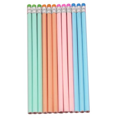 China office & School Pencil HB Triangular Drawing Pencil With Eraser Macaroon Student School Cheap Loose Wooden Pencils for sale